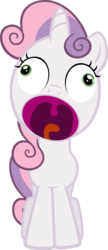 Size: 1024x2375 | Tagged: safe, artist:moongazeponies, sweetie belle, pony, g4, female, simple background, solo, sweetie derelle, transparent background, uvula, vector