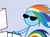 Size: 236x176 | Tagged: safe, rainbow dash, g4, computer, meme, stick figure, sunglasses