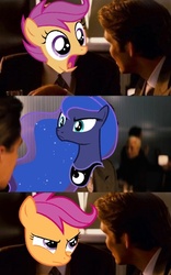 Size: 326x524 | Tagged: safe, princess luna, scootaloo, g4, sleepless in ponyville, comic, inception, meme