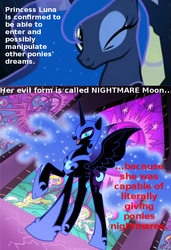 Size: 600x879 | Tagged: safe, nightmare moon, princess luna, g4, sleepless in ponyville, headcanon, theory