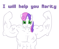Size: 2197x1826 | Tagged: safe, sweetie belle, g4, fetish, muscle fetish, muscles, overdeveloped muscles, solo, sweetie barbell, vein