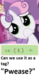 Size: 244x472 | Tagged: safe, sweetie belle, g4, :c, please, pouting, puppy dog eyes, request, sad, sweetie frown, tags