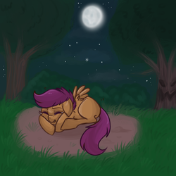 Size: 500x500 | Tagged: safe, artist:lulubell, scootaloo, g4, sleepless in ponyville