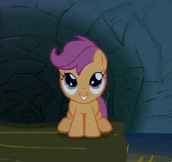 Size: 500x472 | Tagged: safe, screencap, scootaloo, pegasus, pony, g4, sleepless in ponyville, animated, cute, cutealoo, dancing, female, filly, foal, gritted teeth, headbob, sitting, smiling, solo, teeth