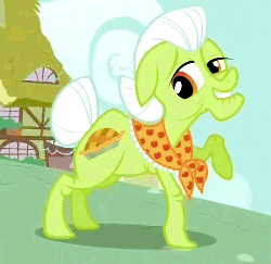 Size: 500x487 | Tagged: safe, screencap, granny smith, g4, sleepless in ponyville, animated, female, male, wink