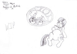 Size: 900x638 | Tagged: safe, artist:davhell, princess celestia, princess luna, twilight sparkle, g4, monochrome, pregnant