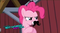 Size: 888x498 | Tagged: safe, screencap, pinkie pie, earth pony, pony, g4, spike at your service, female, mare, moustache