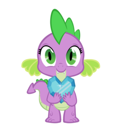 Size: 3828x4000 | Tagged: safe, artist:angel147196, spike, dragon, g4, barb, crystal heart, female, rule 63, simple background, solo, transparent background, vector