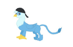 Size: 900x579 | Tagged: safe, artist:foreverapone, oc, oc only, oc:ringo, griffon, backwards ballcap, baseball cap, cap, hat, male, simple background, white background