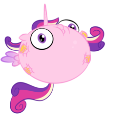 Size: 1008x1008 | Tagged: safe, artist:zomgitsalaura, princess cadance, alicorn, pony, g4, balloon, female, floating, floppy ears, inflation, mare, puffy cheeks, simple background, solo, spread wings, transparent background, wat, wide eyes, wings