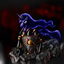 Size: 900x900 | Tagged: safe, artist:michos, princess luna, pony, g4, armor, female, parody, solo, tibia