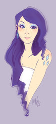 Size: 600x1328 | Tagged: safe, artist:artisticyeh001, rarity, human, g4, cutie mark tattoo, humanized, solo, tattoo