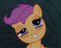 Size: 430x340 | Tagged: safe, screencap, scootaloo, pony, g4, sleepless in ponyville, derp, droopy, faic, female, out of context, solo, stoned, stoner, tired