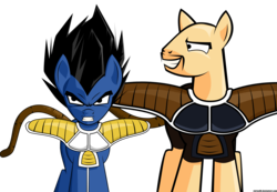 Size: 2500x1727 | Tagged: safe, artist:chriss88, pony, saiyan, annoyed, dragon ball, dragon ball z, dragonball z abridged, goddammit nappa, i'm surrounded by idiots, ponified, reference in the comments, saiyan armor, spikey mane, tail, vegeta