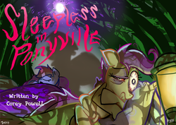 Size: 1494x1055 | Tagged: safe, artist:jowyb, rainbow dash, scootaloo, g4, sleepless in ponyville, bloodshot eyes, title card