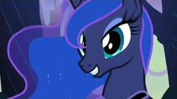 Size: 1152x648 | Tagged: safe, screencap, princess luna, pony, g4, sleepless in ponyville, female, smiling, solo