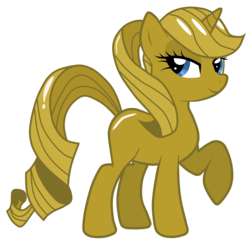 Size: 5000x4842 | Tagged: safe, rarity, pony, g4, absurd resolution, female, golden, luster dust, luster dust-ified, raised hoof, rarigold, simple background, solo, transparent background, vector