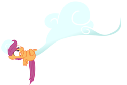 Size: 3124x2096 | Tagged: safe, artist:kernelcobb, scootaloo, g4, sleepless in ponyville, cloud, scared, simple background, solo, transparent background, vector