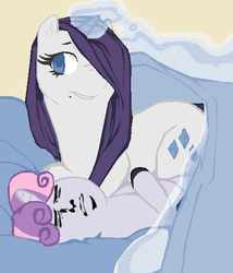 Size: 461x539 | Tagged: safe, edit, rarity, sweetie belle, g4, yaranaika