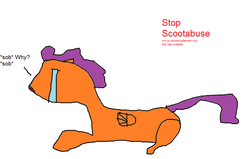 Size: 900x573 | Tagged: safe, artist:bluedog444, scootaloo, g4, 1000 hours in ms paint, crying, eyes closed, folded wings, horrible, implied chicken, ms paint, scootabuse, seriously, simple background, wat, white background, why, wings