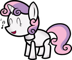 Size: 2033x1708 | Tagged: safe, artist:secret-asian-man, sweetie belle, g4, paper mario, paper pony, parody, singing