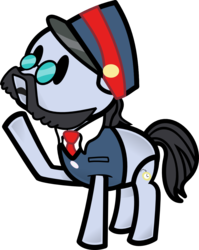 Size: 928x1163 | Tagged: safe, artist:fineprint-mlp, all aboard, g4, conductor, paper mario, paper pony, parody, style emulation