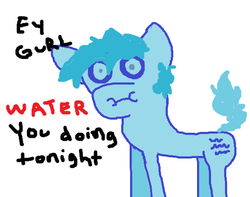 Size: 590x466 | Tagged: artist needed, safe, pony, 30 minute art challenge, ponified, pun, solo, water