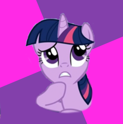 Size: 399x400 | Tagged: safe, twilight sparkle, pony, unicorn, g4, female, looking up, mare, meme, thinking