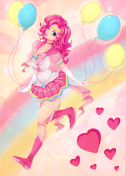 Size: 716x1000 | Tagged: safe, artist:shadedastral, pinkie pie, human, g4, balloon, humanized, sailor laughter, sailor moon (series), sailor pinkie pie, sailor senshi