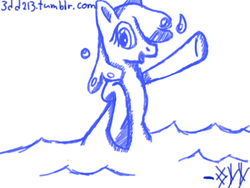 Size: 680x512 | Tagged: safe, artist:3dd213, 30 minute art challenge, ponified, water