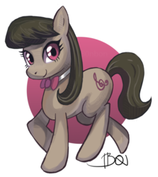 Size: 600x674 | Tagged: safe, artist:b0nbon, octavia melody, earth pony, pony, g4, abstract background, female, mare, necktie, raised hoof, simple background, smiling, solo, transparent background