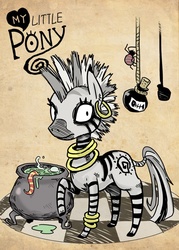 Size: 500x700 | Tagged: safe, artist:shepherd0821, zecora, zebra, g4, cauldron, female, mare, style emulation, tim burton