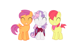 Size: 1280x720 | Tagged: safe, artist:touhoubrony, apple bloom, scootaloo, sweetie belle, g4, applebuck, cutie mark crusaders, rule 63, scooteroll, silver bell, simple background, transparent background, vector