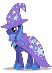 Size: 2000x2800 | Tagged: safe, artist:mixermike622, princess luna, alicorn, pony, g4, accessory swap, cape, clothes, cosplay, female, hat, high res, mare, s1 luna, simple background, solo, the great and powerful, transparent background, trixie's cape, trixie's hat