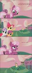 Size: 800x1800 | Tagged: safe, artist:klarnetist, edit, edited screencap, screencap, apple bloom, cheerilee, fluttershy, scootaloo, sweetie belle, earth pony, pegasus, pony, unicorn, g4, hearts and hooves day (episode), comic, cutie mark crusaders, faic, female, filly, fluttertree, foal, mare, screencap comic, tree