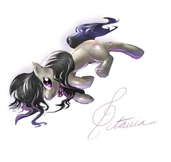 Size: 950x898 | Tagged: dead source, safe, artist:bloo-ocean, octavia melody, earth pony, pony, g4, clef, female, mare, on side, photoshop, simple background, solo