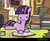 Size: 524x433 | Tagged: safe, artist:lentoto, twilight sparkle, pony, unicorn, g4, :3, book, female, fireplace, mare, paint tool sai, prone, reading, solo, unicorn twilight