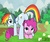 Size: 945x790 | Tagged: dead source, safe, artist:lentoto, pinkie pie, rainbow dash, earth pony, pegasus, pony, g4, butt, duo, female, mare, paint tool sai, pinkie sense, plot, worried