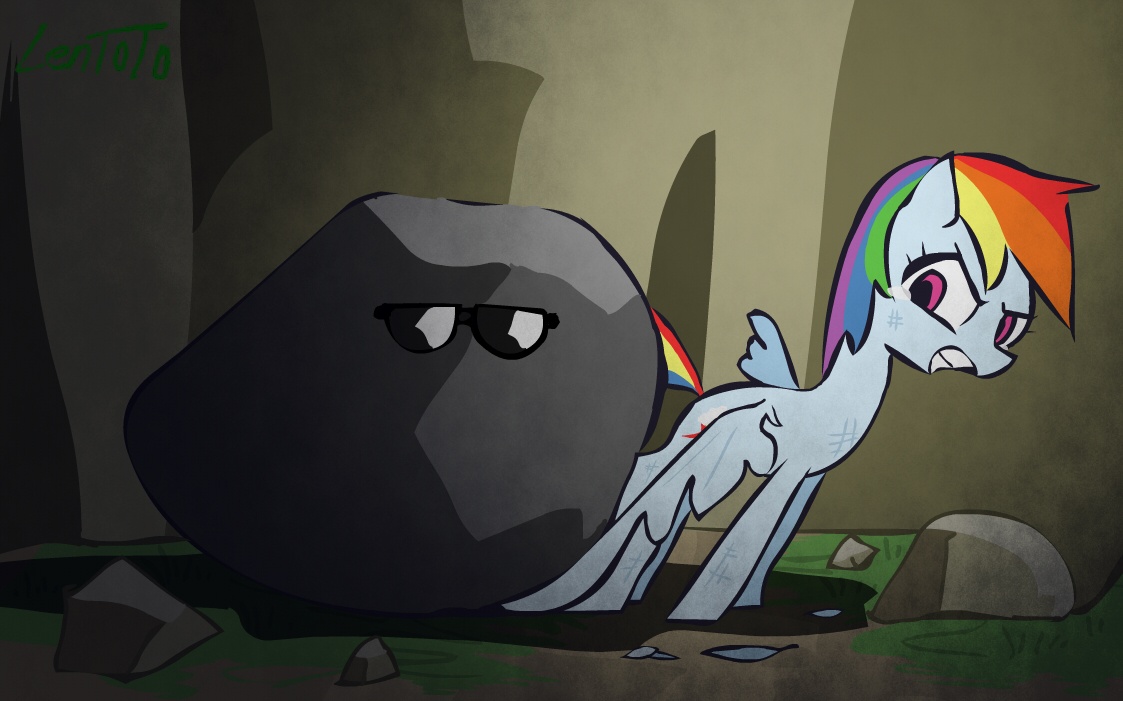 #3206 - dead source, safe, artist:lentoto, rainbow dash, tom, pegasus ...