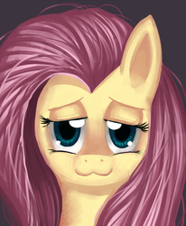 Size: 675x819 | Tagged: safe, artist:mewball, fluttershy, pegasus, pony, g4, :3, bust, female, looking at you, mare, solo