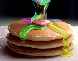 Size: 609x480 | Tagged: safe, artist:anonymous, edit, implications, no pony, pancakes, ponychan, syrup