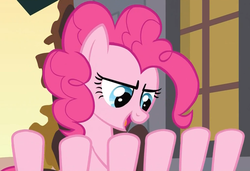 Size: 1034x706 | Tagged: safe, screencap, pinkie pie, earth pony, pony, spider, a friend in deed, g4, season 2, extra legs, female, limbs, mare, pinkie being pinkie, pinkie physics, sleipnir, solo