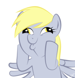 Size: 900x935 | Tagged: safe, artist:krellyan, derpy hooves, pegasus, pony, g4, dashface, female, mare, photoshop, simple background, so awesome, solo, transparent background