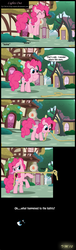 Size: 1380x4524 | Tagged: safe, artist:toxic-mario, pinkie pie, earth pony, pony, g4, comic, female, fourth wall, mare, mouth hold, photoshop, pronking, rope, solo