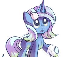 Size: 1024x768 | Tagged: safe, artist:karzahnii, princess luna, pony, unicorn, g4, clothes, cute, female, filly, simple background, socks, solo, white background, woona