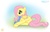 Size: 1300x840 | Tagged: safe, artist:glancojusticar, fluttershy, butterfly, pegasus, pony, g4, butt, clothes, cute, female, flutterbutt, gradient background, mare, plot, profile, prone, scarf, shyabetes, smiling, solo, tail, underhoof