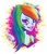 Size: 550x634 | Tagged: dead source, safe, artist:asieybarbie, rainbow dash, human, g4, blue skin, bust, female, humanized, photoshop, pony coloring, solo, winged humanization