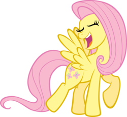 Size: 6362x5846 | Tagged: safe, artist:maximillianveers, artist:tygerbug, fluttershy, pegasus, pony, g4, absurd resolution, eyes closed, female, mare, photoshop, simple background, singing, solo, transparent background, vector