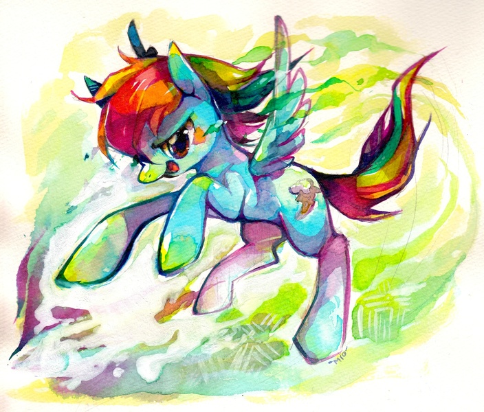 Pegasus Horse Porn - 3446 - abstract background, action pose, artist:mi-eau ...