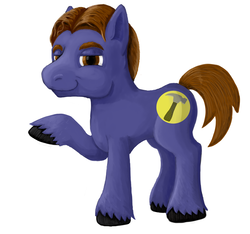 Size: 1500x1406 | Tagged: safe, artist:sb, earth pony, pony, captain hammer, dr. horrible's sing-along blog, male, ponified, raised hoof, simple background, solo, stallion, white background